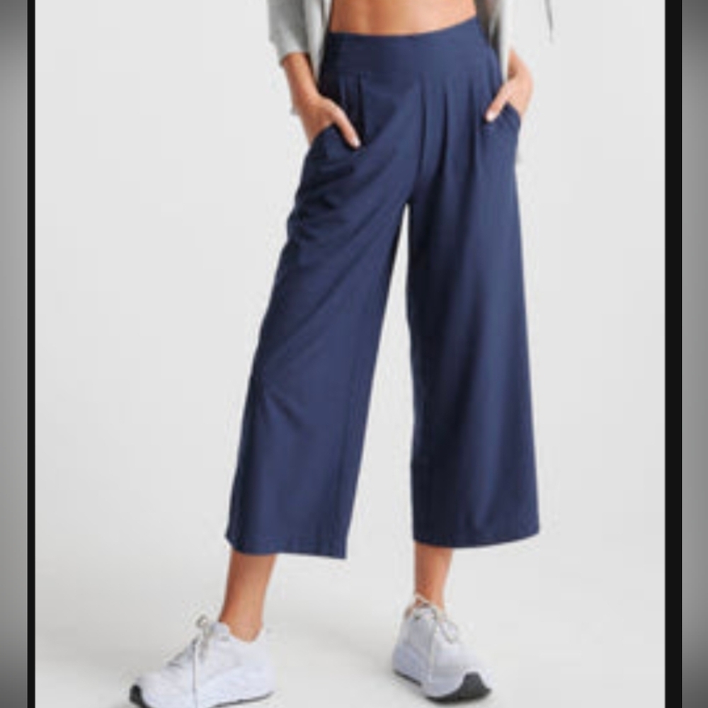 Quince Navy Wide-Leg Pants